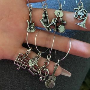 Music theme wine jewelry (8 piece one set)